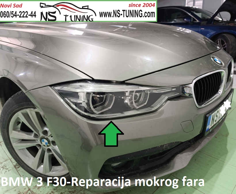 bmw 3 f30 2014 2015 2016  2017 led far mokar slomljeno kuciste reparacija servis farova novi sad ns tuning